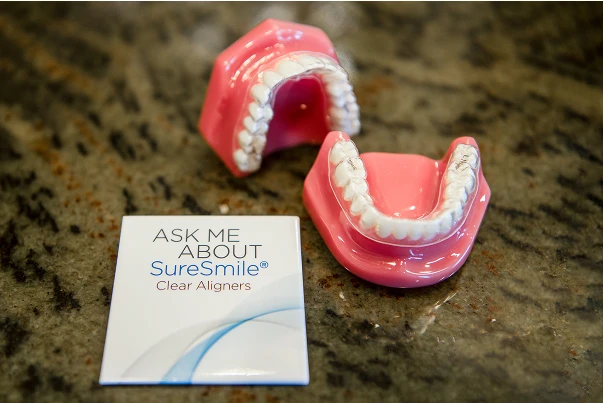 A set of model teeth with a pamphlet